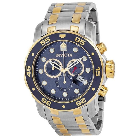 NWT Authentic Invicta Pro Diver Chronograph Blue Dial Men's Watch - Picture 1 of 4